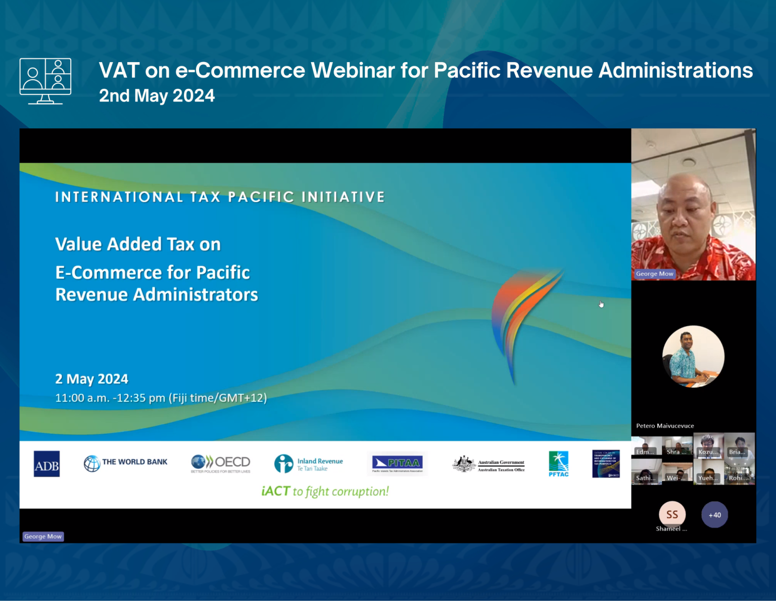 PITAA hosts a Webinar on VAT on for Pacific Revenue